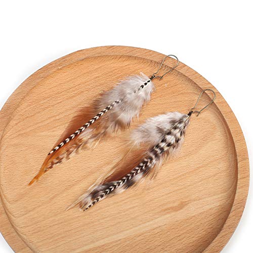 lureme Bohemian Multicolor Pheasant Feathers Dangle Earrings Handmade Natural Feather Earrings (er006314) - style: Style C
