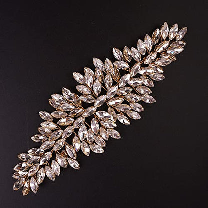 JWICOS Bridal Headband Crystal Wedding Hair Vine Wedding Headpieces for Bride Hair Accessories for Women and Girls (Gold) - color: Gold