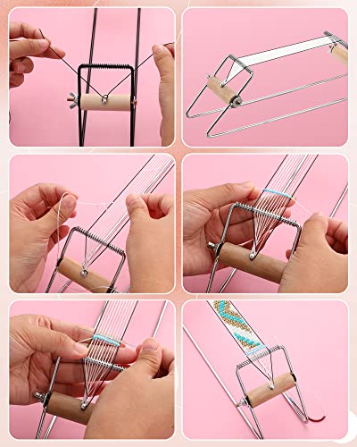 Jexine Bead Loom Kit with 48000 Pcs 2mm Glass Seed Beads for Jewelry Earring Making Tools Gifts for Women DIY Craft
