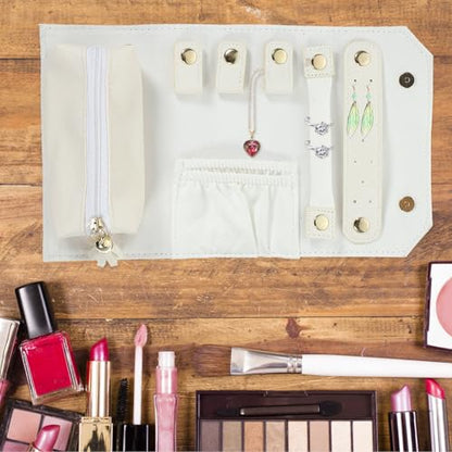 Hemobllo Travel Jewelry Organizer Roll up Bag for Jewelry Storage with Lint-free Interior Simple Appearance and Easy Storage for Travel Use