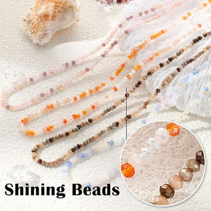 JSJOY Tiny Crystal Beaded Choker Necklaces for Women Colorful Beaded Necklace Dainty Choker Necklaces Simple Boho Jewelry Gifts for Teens Handmade Shining Bead Necklaces Gifts - color: Purple