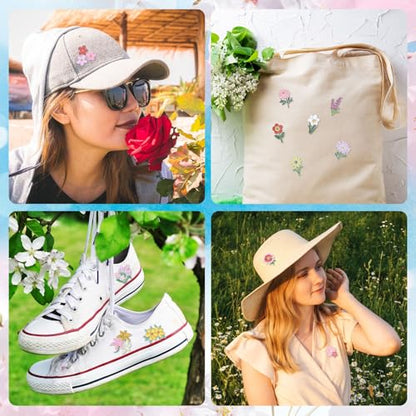 SANNIX 60Pcs Flower Enamel Pins, Bulk Floral Lapel Pins for Backpacks, Cute Spring Flowers Brooch Badges for Clothes Bags Hats Accessories, 30 Styles - style: Flower Pins