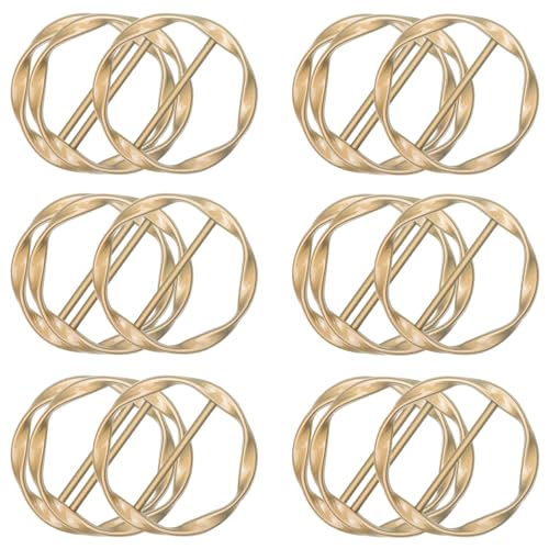 18Pcs Shirt Ties Clips for Women Silk Scarf Ring Clip T-Shirt Buckle Ring Clip Metal Round Circle Clip Clothes Clip - color: Matte Gold
