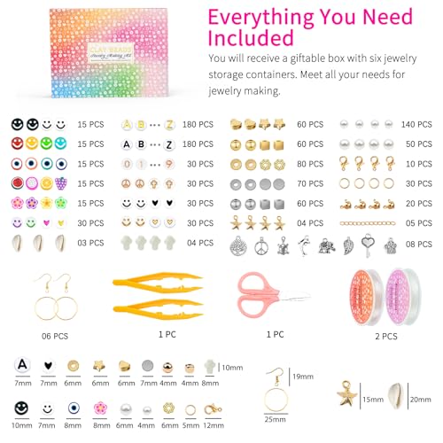 Friendship Bracelet Making Kit 96 Colors, 900pcs Letter Beads, 100pcs Number Bead, Gold Silver Spacer Charms for Concert Bracelets Jewelry Craft | 900pcs Letter Beads, 100pcs Number Bead, Gold Silver Spacer Charms for Concert Bracelets Jewelry Craft - col