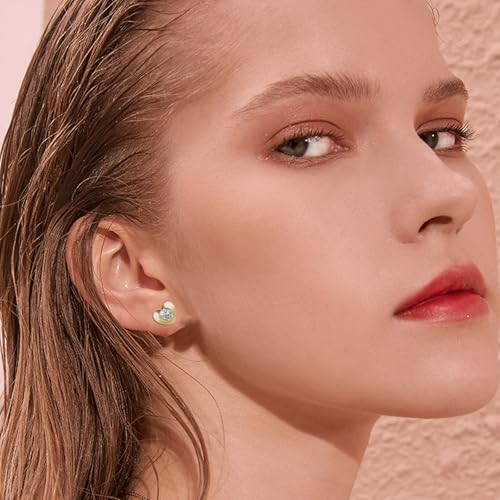 12 Pairs Ear Piercing Stud Earrings for Ear Piercing Guns, Surgical Stainless Steel Multicolor Round Heart Star Cubic Zirconia Birthstone Stud Earrings Set - style: Gold heart 4mm