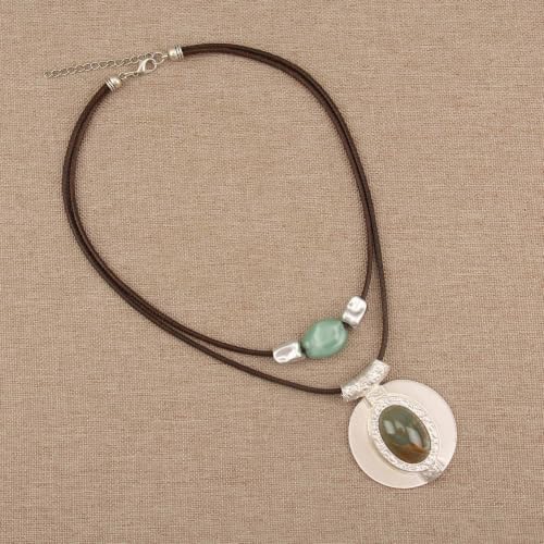 Chunky Pendant Necklace for Women Vintage Boho Necklaces Choker Layered Statement Necklaces Bohemian Jewlery Gifts - style: Large Pendant Choker Necklace