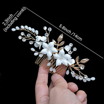 Wedding Hair Comb Clip, Wedding Hair Accessories for Brides, Crystal Bridal Hair Accessories Headpieces for Women, Girl, Party, Prom, (Style D) - style: Style D