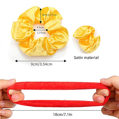60 Pcs Scrunchies Velvet Scrunchies and Satin Hair Scrunchies for Women | Girls Silk Elastic Hair Ties Scrunchies for Women Hair Accessories with Gift Bag