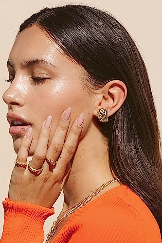 LILIE&WHITE Antique Gold Clip On Hoop Earrings for Women Non Pierced Clip on Earrings with Interwoven Textured Jewelry Gifts - color: EH21291A