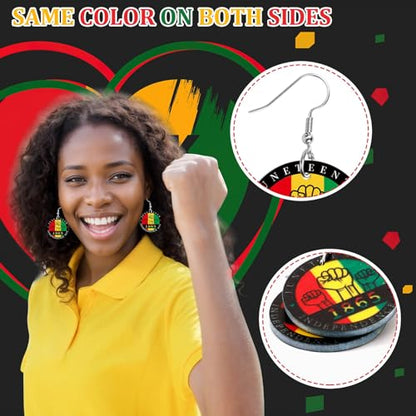 8 Pairs Black History Month Acrylic Dangle Earrings for Women | African Black Girl Earrings, Black History in February Jewelry Gifts Party Accessories, Lightweight Acrylic, Double Side - style: History Month