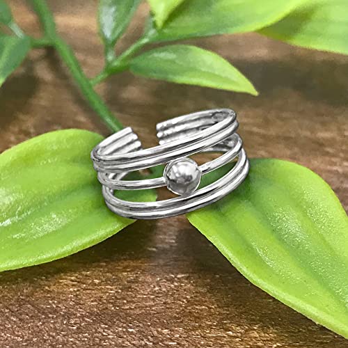 Gem Avenue 925 Sterling Silver Toe Rings Collections – Beach, Celtic, Heart, Dolphin, Flower & More Designs for Women – Elegant Adjustable Summer Jewelry - style: Style 21