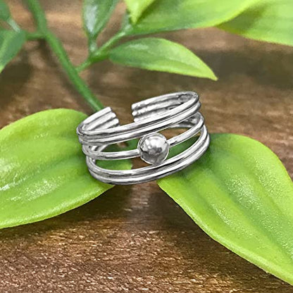Gem Avenue 925 Sterling Silver Toe Rings Collections – Beach, Celtic, Heart, Dolphin, Flower & More Designs for Women – Elegant Adjustable Summer Jewelry - style: Style 21