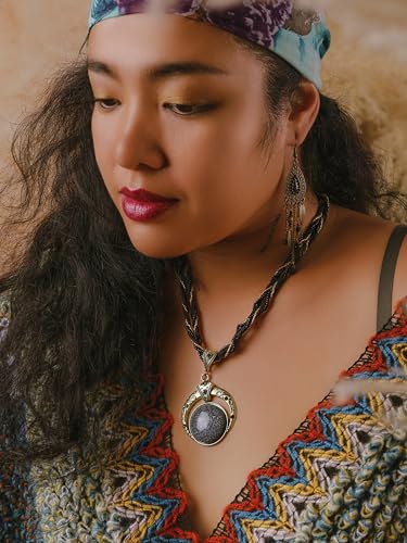 MINACHI Multilayer Beads Chain Necklace, Turquoise-Toned Stone Pendant, Vintage Hippie Retro Bohemia Style, Fashion Jewelry for Women - style: Necklace NEC.002