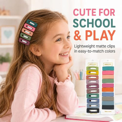 Bphne 20 Pcs Matte Non-Slip Snap Hair Clips for Women, Rectangle Cutout & Solid Barrettes, Neutral Metal Hair Pins for Daily Styling, Secure Grip for Thin Thick Hair Office Gym - color: Neutral Rectangle