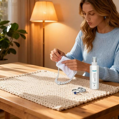 Ring Cleaning Kit,Professional Jewelry Cleaning Kit with Brushes,Spray & Cloths for Jewelry,Watches & Precious Metals,22-Piece All-in-One Home Cleaning Set