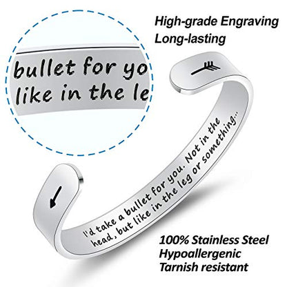 SAM & LORI Personal Bracelets for Teens/Women-Inspirational Jewelry Gifts (Various Designs) for Daughter/Sister/Mom/Friends-Adjustable Bracelet in a Pretty Gift Box - style: 2-Friend/Sister-I'd take a bullet...