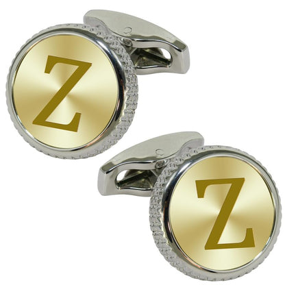 Mens Classic Stainless Steel Initial Cufflinks 26 Alphabet Letter Cufflinks Business Wedding Anniversary Birthday Tuxedo Studs Shirts A-Z (Z)