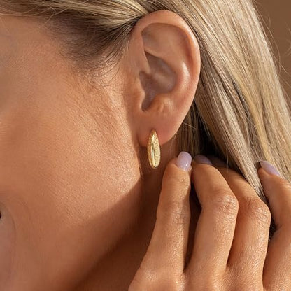 LLWOM Vintage Earrings,14k Gold Plated Gold Pearl,Moon, Star,Flower Earrings Hypoallergenic Lightweight Hoops Gifts - style: Moon Earrings