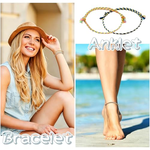 37/52 Pieces Woven Wrap Friendship Bracelets, Handmade Braided Colorful Adjustable Beaded String Bracelet, Boho Friendship Anklets Bracelets for Women, Birthday Gifts Party Presents. - style: Classic -37 pcs
