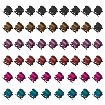50 PCS Mini Hair Claw Clips， Bangs Strong Grip Multifunction Clamp Clips. (Matte color 2) - color: Matte color 2