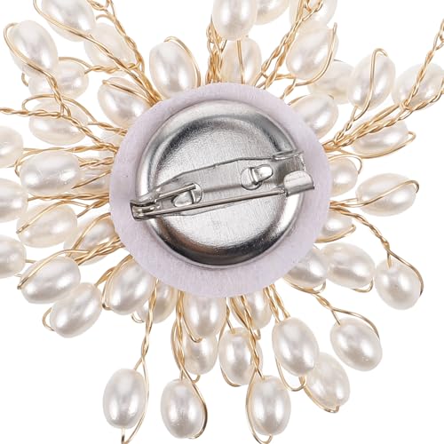 Abaodam Pearl Brooch Pin for Women with Rhinestone Accent Faux Pearl Sweater Clip and Shawl Safety Pin Accessory for Wedding Party and Formal Wear