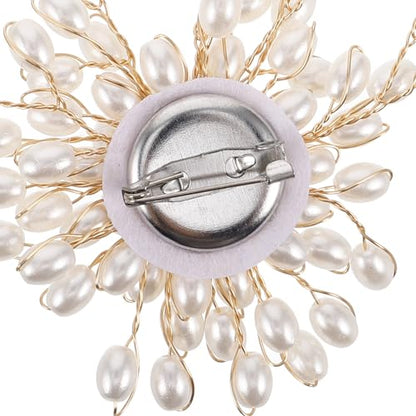 Abaodam Pearl Brooch Pin for Women with Rhinestone Accent Faux Pearl Sweater Clip and Shawl Safety Pin Accessory for Wedding Party and Formal Wear