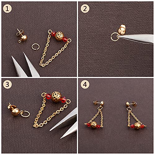 UNICRAFTALE 10mm Half Ball Post Earring Studs for DIY Jewelry Making