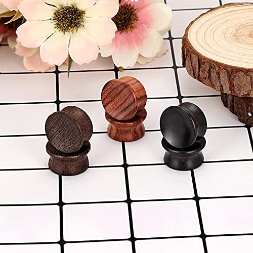 Qmcandy 2g-13/16 inch Sun Moon Natural Wood Wooden Acrylic Ear Tunnels Plugs Piercing Gauge Expander Set - color: D 6pcs 0g(8mm)