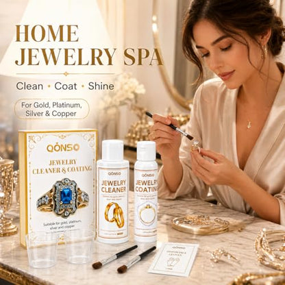 Jewelry Protective Coating & Cleaner Kit for Silver,Gold & Jewelry | Restores Shine and Provides Long-Lasting Protection