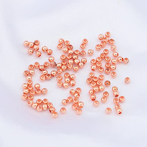 Rose Gold Plated Round Spacer Beads 2.5mm 500pcs for Jewelry Making Findings Non Tarnish - color: Rose Gold, size: 2.5mm