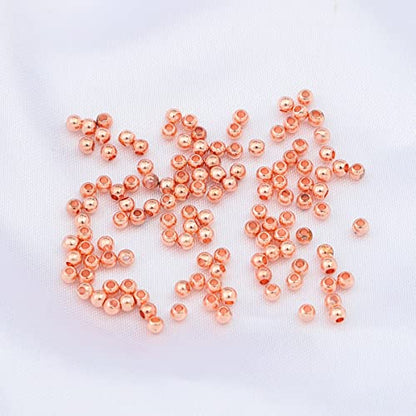 Rose Gold Plated Round Spacer Beads 2.5mm 500pcs for Jewelry Making Findings Non Tarnish - color: Rose Gold, size: 2.5mm