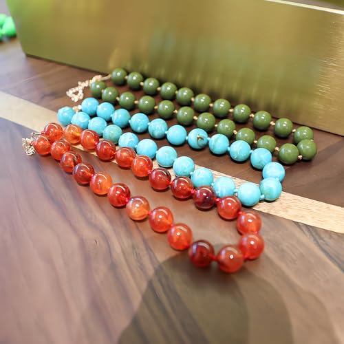 JNF Chunky Beaded Necklaces Women Large Big Ball Bead Choker Necklace Bold Statement Beads jewelry Gift - color: amber