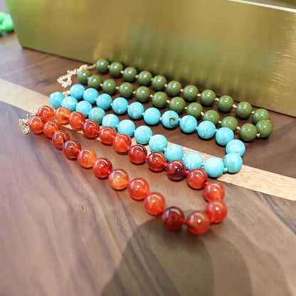 JNF Chunky Beaded Necklaces Women Large Big Ball Bead Choker Necklace Bold Statement Beads jewelry Gift - color: amber