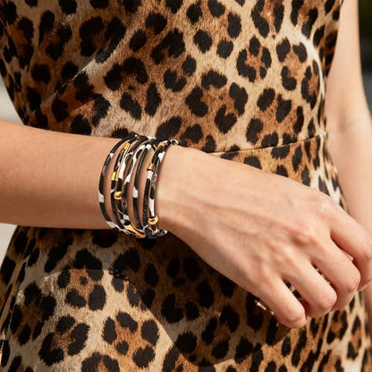 Wrapped Bracelets for Women,Leather Boho Bracelets for Women - color: Leopardprint-White