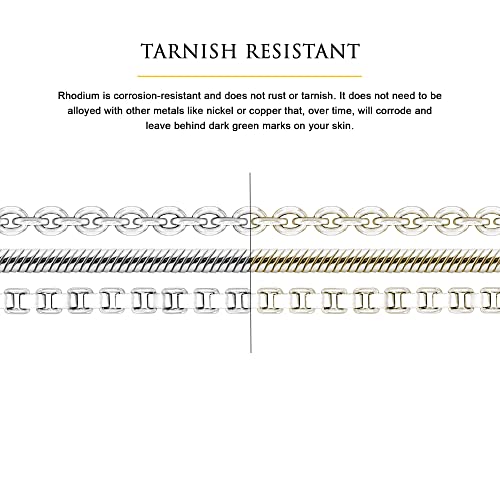 Sterling Silver Chain Necklace for Women Snake 1.9mm Tarnish Resistant Responsibly Sourced - Non-Migrating Clasp Design - Sterling Silver Chain Necklace - Italian Made in Italy - Quality Durable Sturdy 1.9mm Chain for Women - Quality Gift Box - 925 Sterli