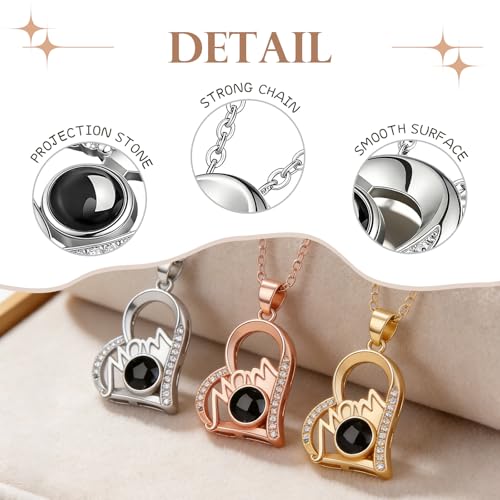Personalized Picture Necklace Custom Projection Necklace With Photo Inside | Picture Charm Necklace Photo Gifts For Women Her Mom Wife Girlfriend On Valentines Mothers Day Christmas Anniversary Romantic - color: Pendant 2