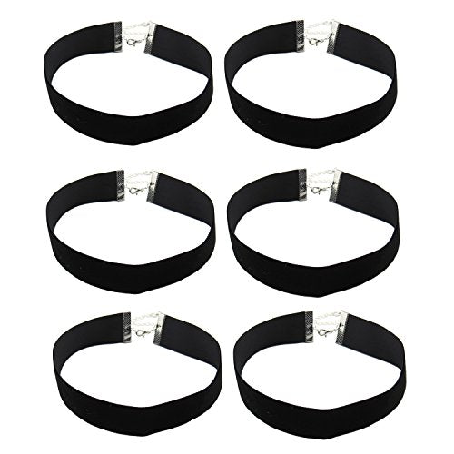 Velvet Choker Necklace for Women Goth Halloween Y2K Ribbon Collar Set - color: 2.54cm-12pcs-black