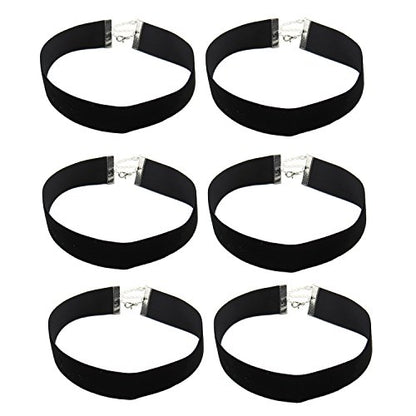 Velvet Choker Necklace for Women Goth Halloween Y2K Ribbon Collar Set - color: 2.54cm-12pcs-black