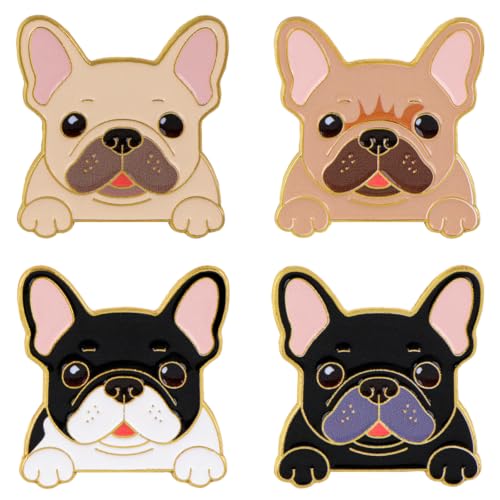 2/4/5/20pcs Funny Enamel Pins Bulk - Aesthetic Hard Enamel Lapel Pins Set, Art Brooches for Backpacks, Jackets, Hats, Bags, Lanyards, Cute Animal Pins for Adults, Kids, Women, Men - style: 4pcs Dog
