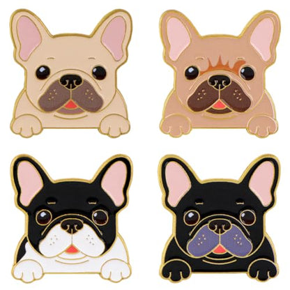 2/4/5/20pcs Funny Enamel Pins Bulk - Aesthetic Hard Enamel Lapel Pins Set, Art Brooches for Backpacks, Jackets, Hats, Bags, Lanyards, Cute Animal Pins for Adults, Kids, Women, Men - style: 4pcs Dog