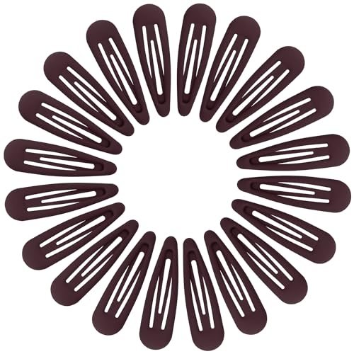 Small Hair Barrettes For Women No Slip Metal Snap Clips For Thin And Fine Hair,Matte Dark Red,20 PCS,1.97 x 0.5 Inch. - color: Matte Dark Red
