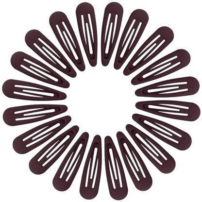 Small Hair Barrettes For Women No Slip Metal Snap Clips For Thin And Fine Hair,Matte Dark Red,20 PCS,1.97 x 0.5 Inch. - color: Matte Dark Red