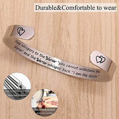 Btysun Bracelets for Women Mothers Day Bracelet Gifts from Daughter Inspirational Gifts for Women Graduation Gifts for Her Motivational Birthday Cuff Bangle Friendship Personalized Mantra Jewelry… - style: 1 Fate whispers to the warrior ... I am the storm