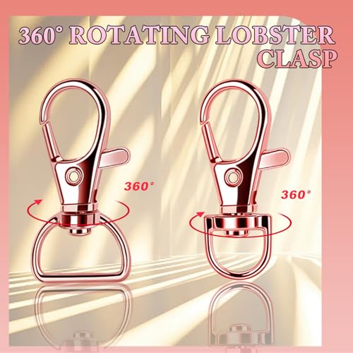 Teenitor 524PCS Key Chain Making Kit, Keychain Making Supplies Rose Gold Keychain Craft Supplies Key Chain Clips, Key Rings and Jump Rings for Jewelry Lanyard - color: Rose Gold