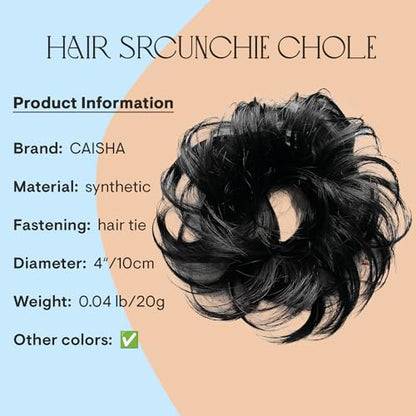 CAISHA Small Scrunchy Updo Hairpiece Ponytail Extensions Hair Tie Black G1C - color: Black