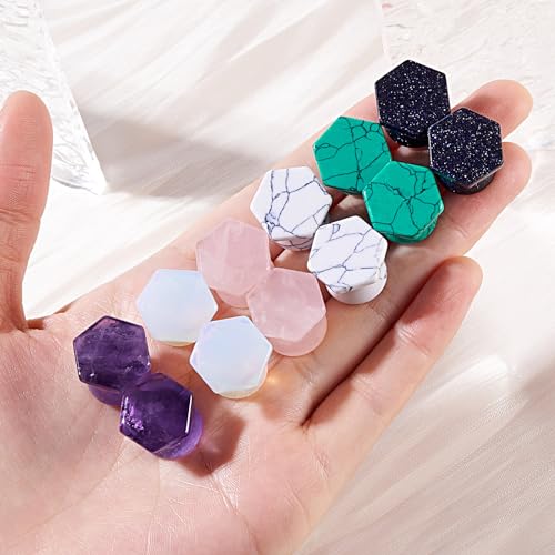 Longbeauty 20/30 Pcs Set Mixed Stone Saddle Double Flared Ear Tunnels Expander Plugs Stretcher 3MM-20MM - style: 6pairs, 5/8"(16mm)