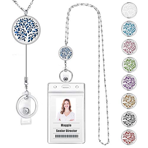 Retractable Lanyard, Lanyards for ID Badges Women Cute, Family Tree | Teacher Lanyard with ID Holder, Nurse Badge Reels Retractable Necklace Keychain Silver Chain Work Jewelry Gifts - color: 4-retractable-family Tree