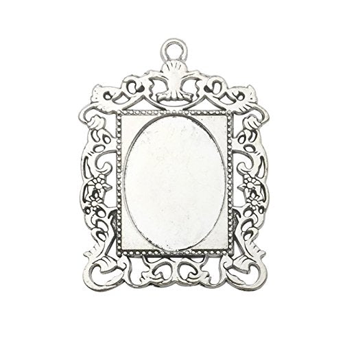20pcs 18x25mm Oval Bezel Pendant Base Trays Cabochon Settings Trays Pendant Blanks 20pcs Mixed No Duplicate (M116) - color: M116