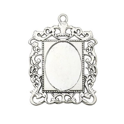 20pcs 18x25mm Oval Bezel Pendant Base Trays Cabochon Settings Trays Pendant Blanks 20pcs Mixed No Duplicate (M116) - color: M116