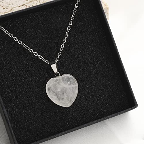 Lezam 24 Pieces Healing Crystal Heart Moon Cross Shaped Pendants Necklace Charms for DIY Jewelry Making Natural Quartz Stones Chakra Love Beads Bulk - color: 24Pcs-A